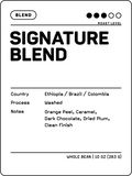 Crew 75 Coffee Signature Blend whole bean coffee label