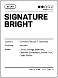 Crew 75 Coffee Signature Bright coffee blend label