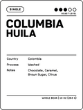 Crew 75 Coffee Colombia Huila whole bean coffee label